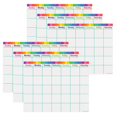 TEACHER CREATED RESOURCES Colorful Calendar Write-On/Wipe-Off Chart, PK6 TCR7494